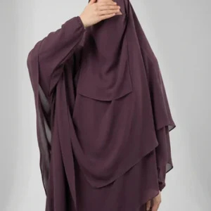 Deep Mauve-Two Layer Khimar Set